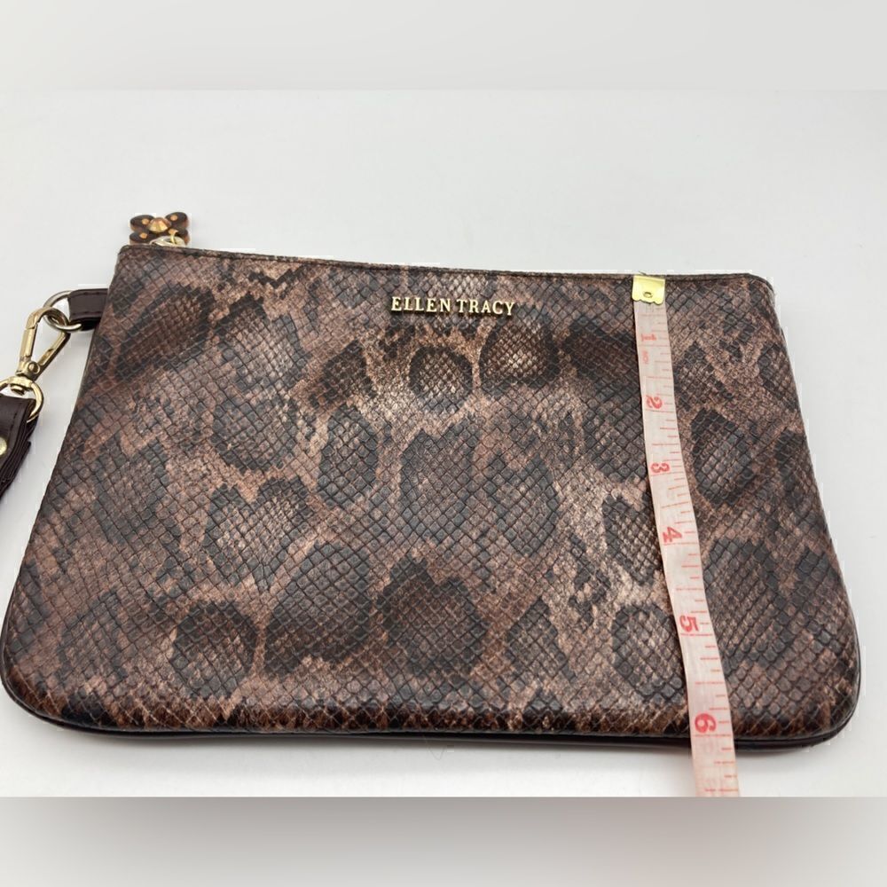 Ellen Tracy Python Wristlet Brown/Chocolate Color - Picture 7 of 9